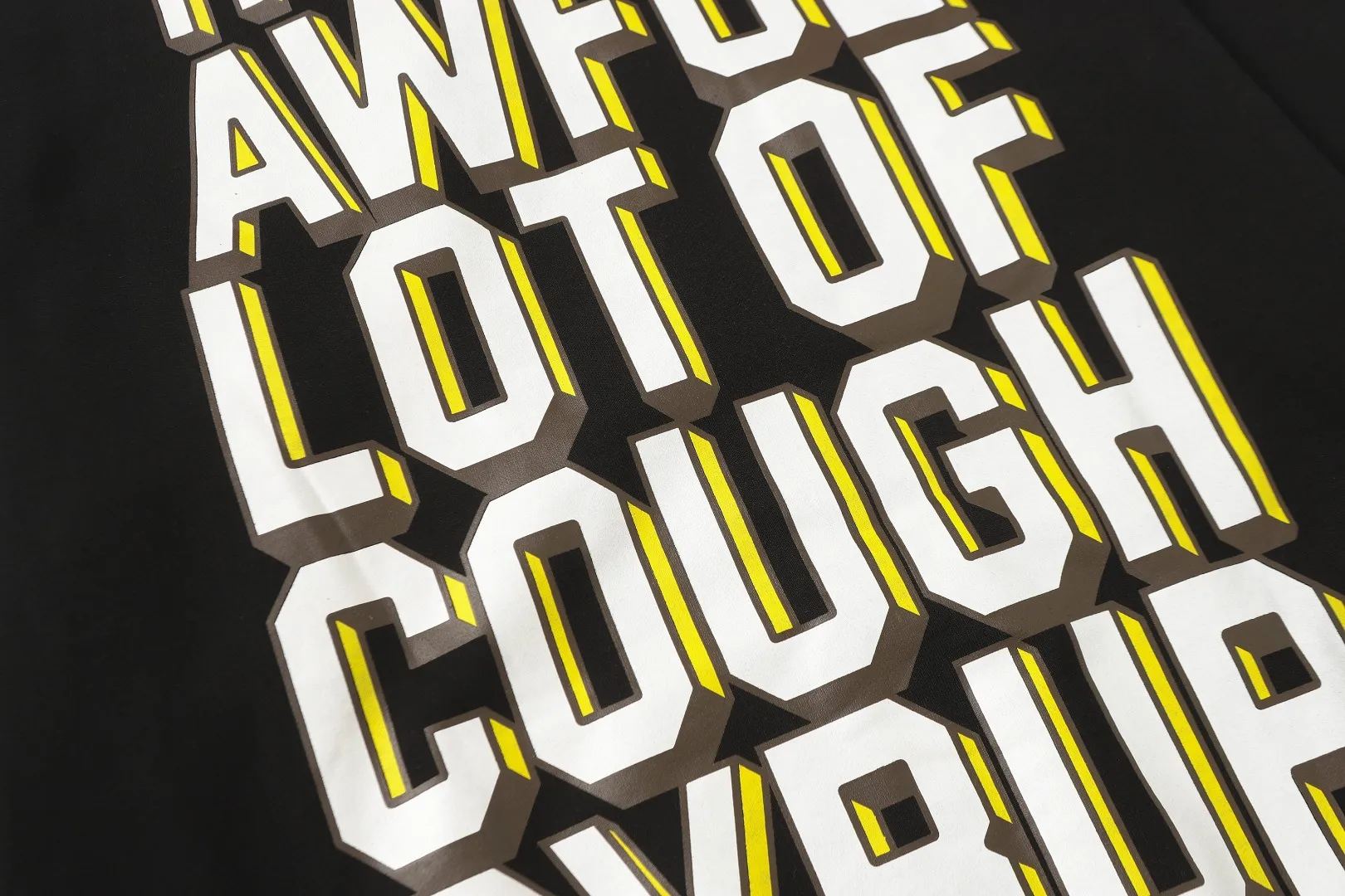 C 330# Black/ ｜P112 THAT'S A AWFUL LOT OF COUGH SYRUP In Stock Same Style. （fabric):420 100 Sizes（size）：S-M- L- X L （colour）： / 👉